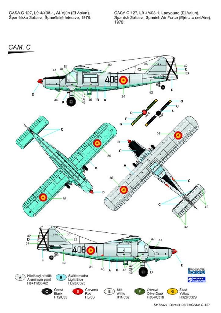 Special Hobby 72327 Dornier Do 27 German, Spanish and Belgian Service 1/72 – immagine 4