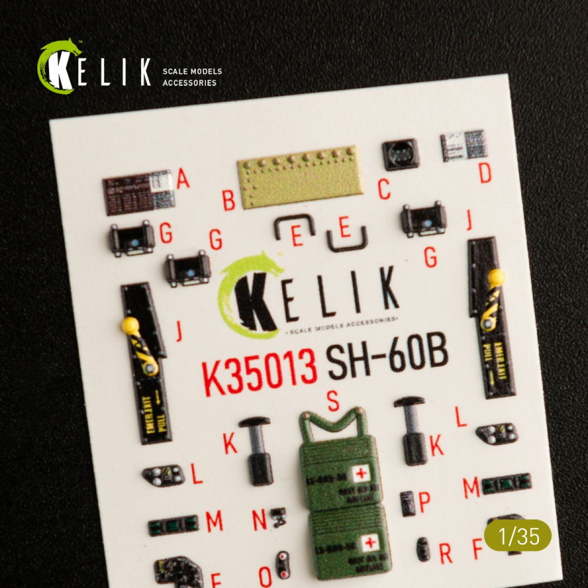 KELIK K35013 SH-60B INTERIOR 3D DECALS FOR KITTY HAWK KIT 1/35 – image 3