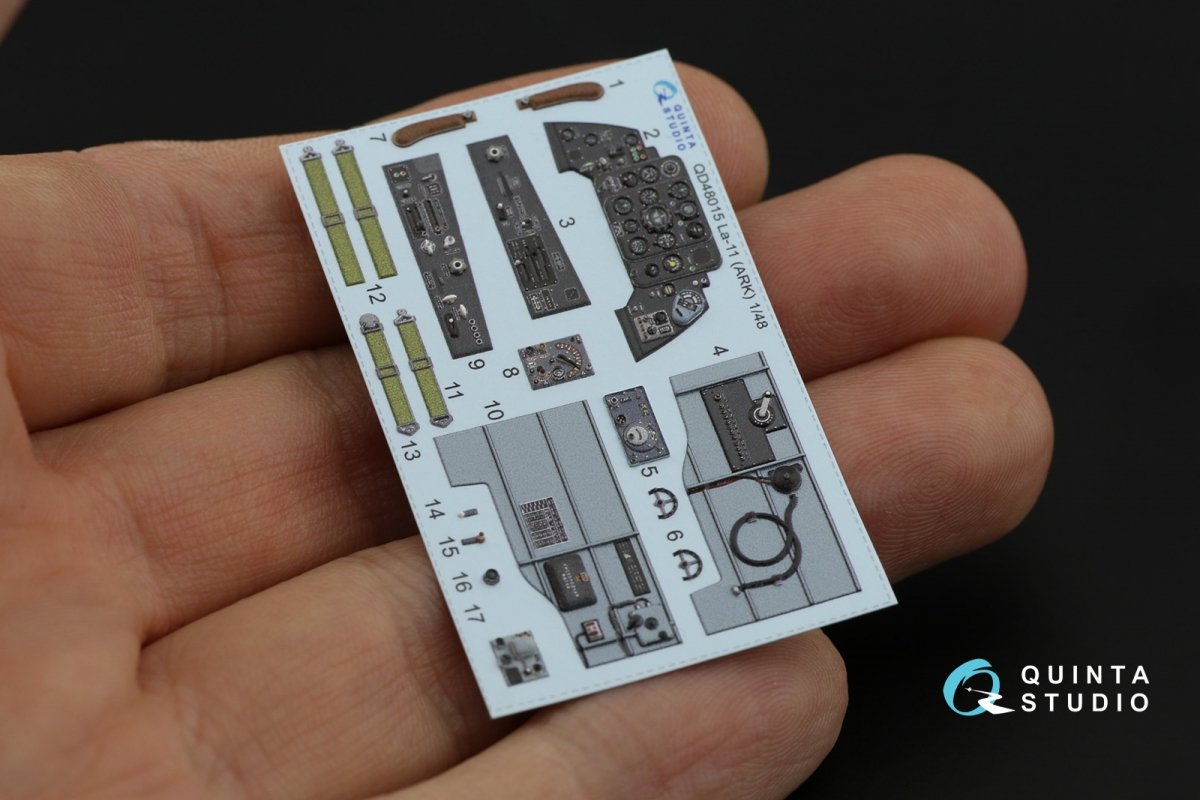 Quinta Studio QD48015 La-11 3D-Printed &amp;amp; coloured Interior on decal paper (ARK) 1/48 – Bild 3