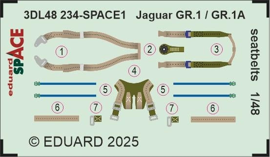 Eduard Jaguar GR.1 / GR.1A seatbelts SPACE 1/48 – immagine 3