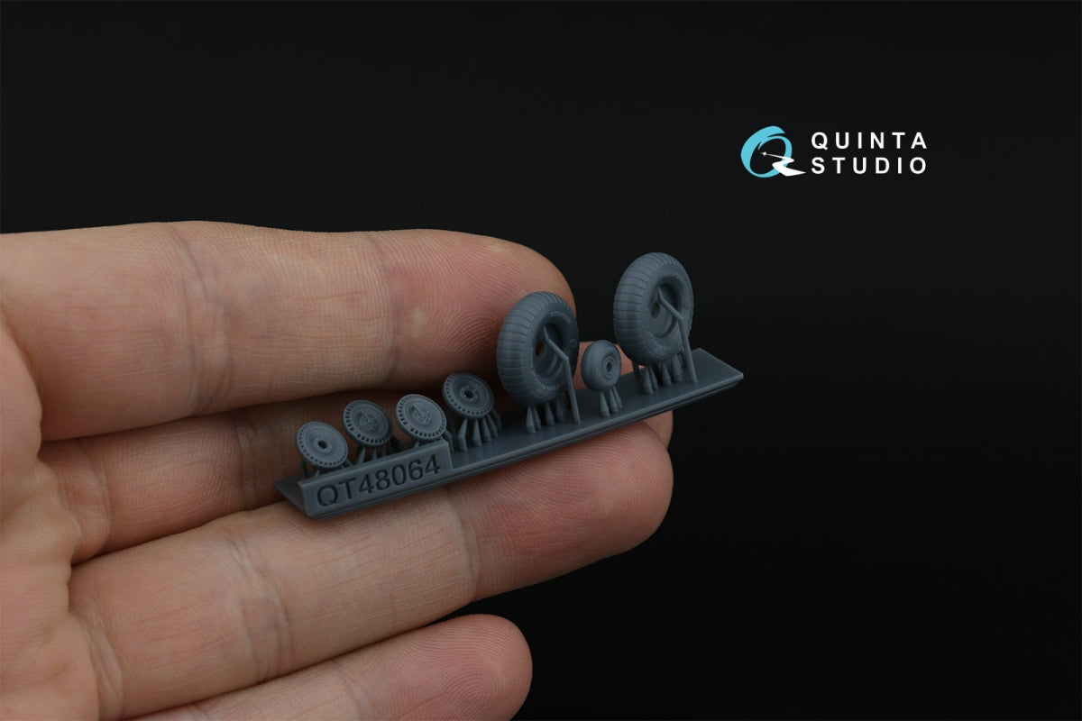 Quinta Studio QT48064 LaGG-3, MiG-3, La-5/La-7/La-9, Yak-7/Yak-9, I-185/250 Wheels (radial tread) (all kits) 1/48 – Bild 3