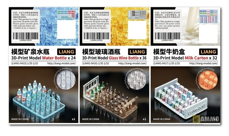 Liang 0416 3D-Print Model Glass Wine Bottle x 36 1/32 1/35 – imagen 5