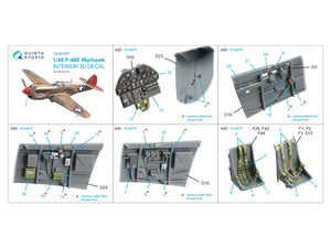 Quinta Studio QD48587 P-40E Warhawk 3D-Printed &amp;amp; coloured Interior on decal paper (Eduard) 1/48 – Bild 15