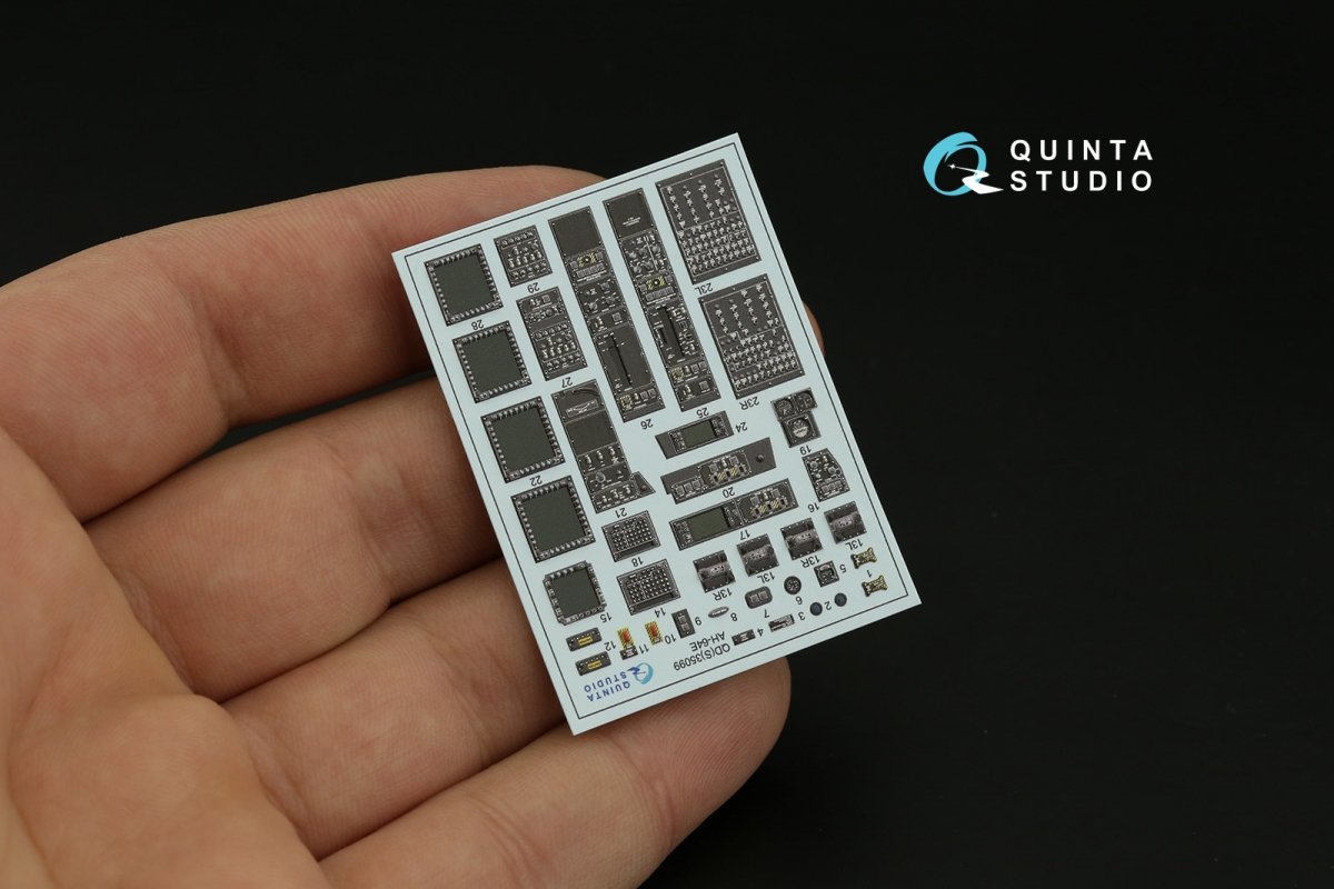 Quinta Studio QDS-35099 AH-64E 3D-Printed &amp;amp; coloured Interior on decal paper (Takom) (Small version) 1/35 – zdjęcie 9