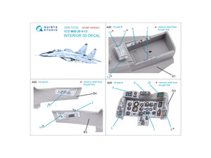 Quinta Studio QDS-72150 Mig-29 9-13 3D-Printed coloured Interior on decal paper (7278 Zvezda) 1/72 – Bild 2