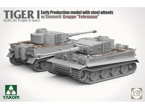 Takom 2202 Tiger I Sd.Kfz.181 Pz.Kpfw.VI Ausf.E - Early-Production Model With Steel Wheels And Zimmerit, Gruppe &amp;#39;Fehrmann&amp;#39; 1/35 – immagine 2