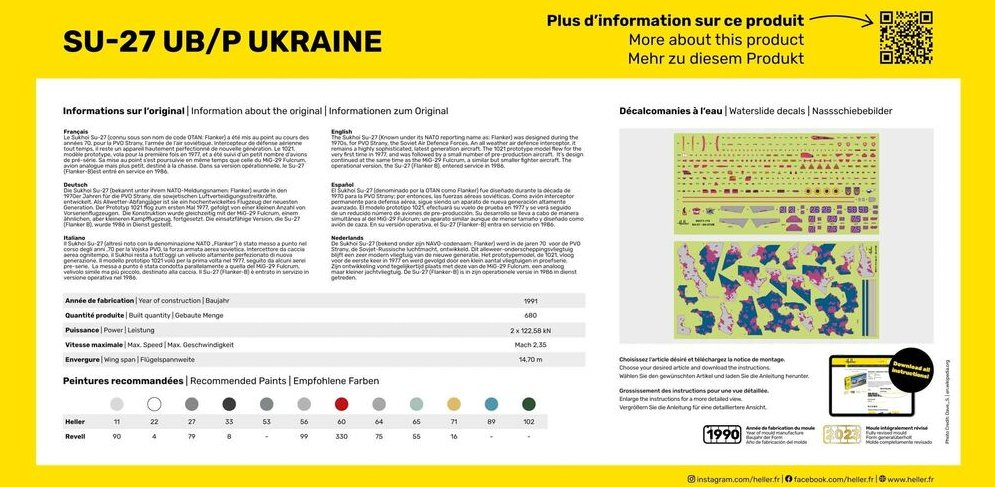 Heller 56371 Starter Set - SU-27 UB/P Ukraine 1/72 – imagen 2