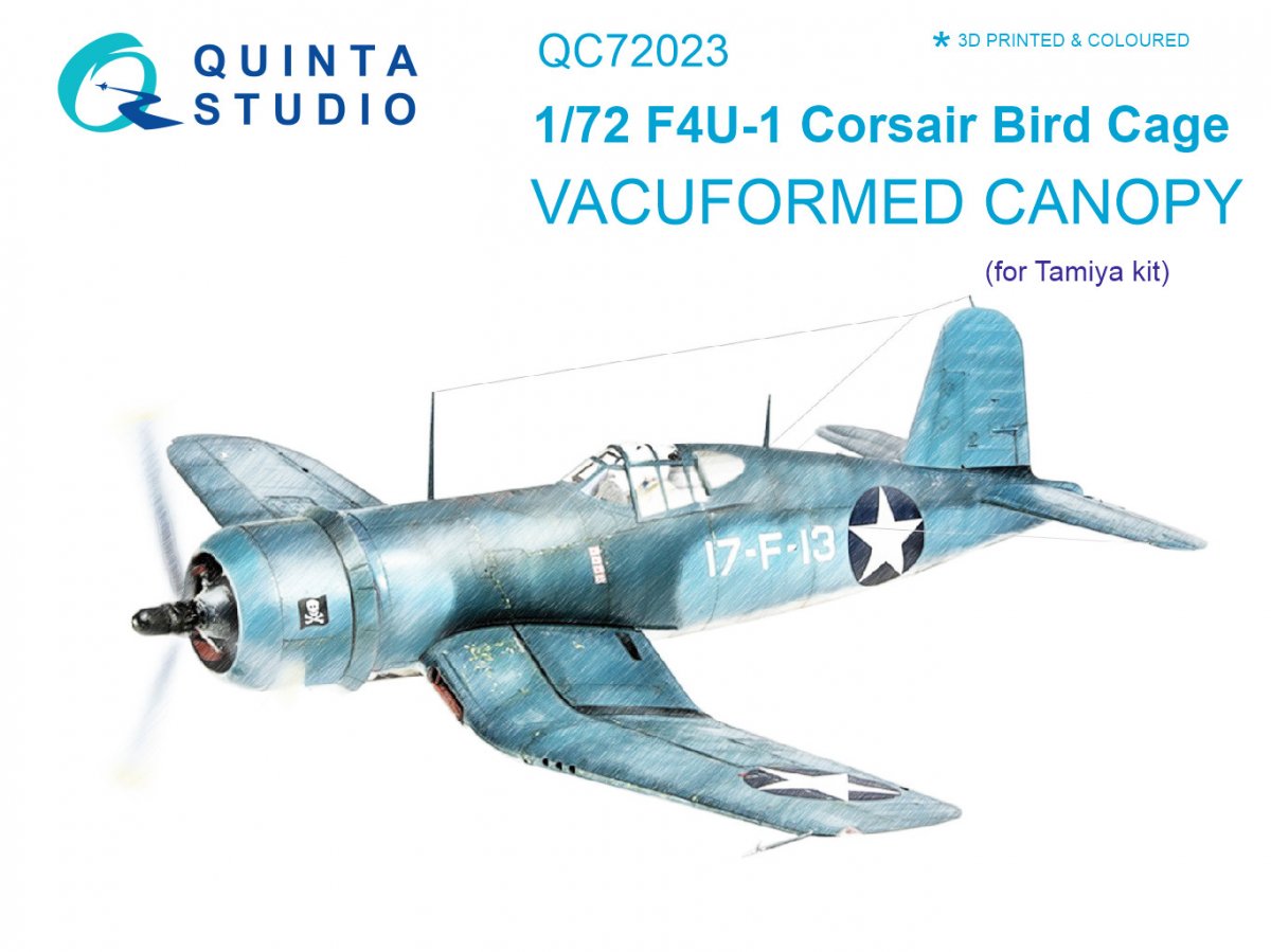 Verrière transparente thermoformée Quinta Studio QC72023 F4U-1 Corsair (pour maquette Tamiya) au 1/72 