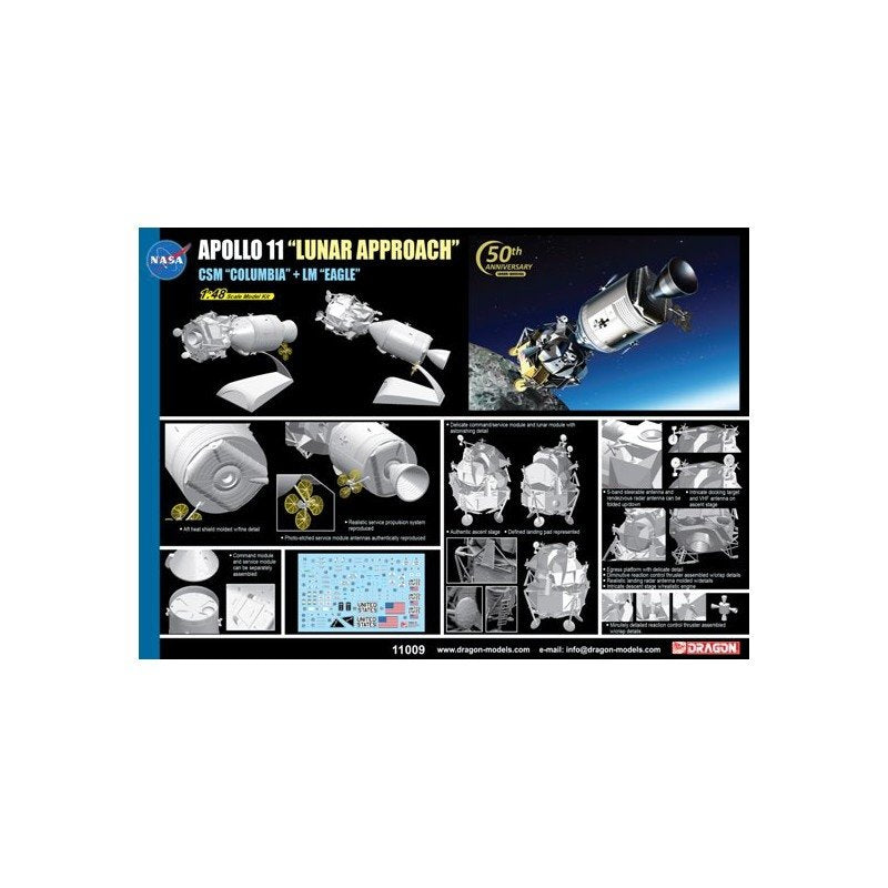 Dragon 11009 APOLLO 11 &amp;quot;LUNAR APPROACH&amp;quot; CSM &amp;quot;COLUMBIA&amp;quot; + LM &amp;quot;EAGLE&amp;quot; 1/48 – imagen 2