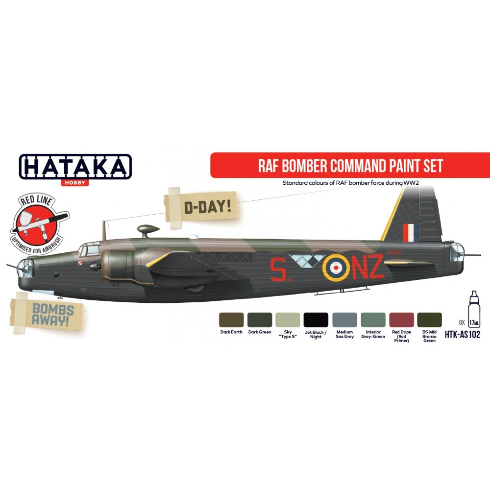 Hataka HTK-AS102 RAF Bomber Command paint set (8x17ml) – imagen 2