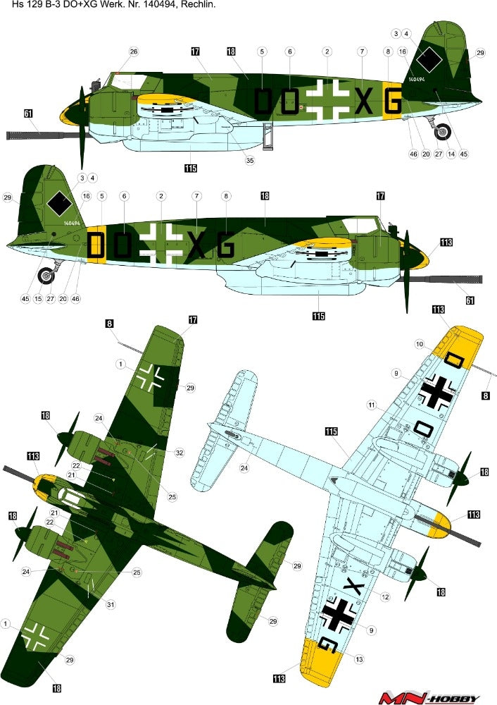 MN Hobby 48MN001 Henschel Hs 129B-3 1/48