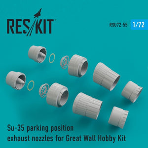 RESKIT RSU72-0055 Buses d&amp;#39;échappement en position de stationnement Su-35 pour Great Wall Hobby 1/72