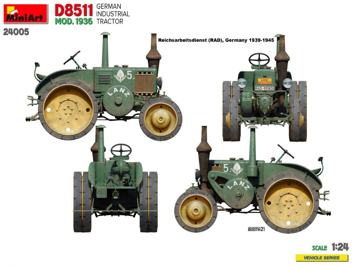 MiniArt 24005 GERMAN INDUSTRIAL TRACTOR D8511 MOD. 1936 1/24 – imagen 6