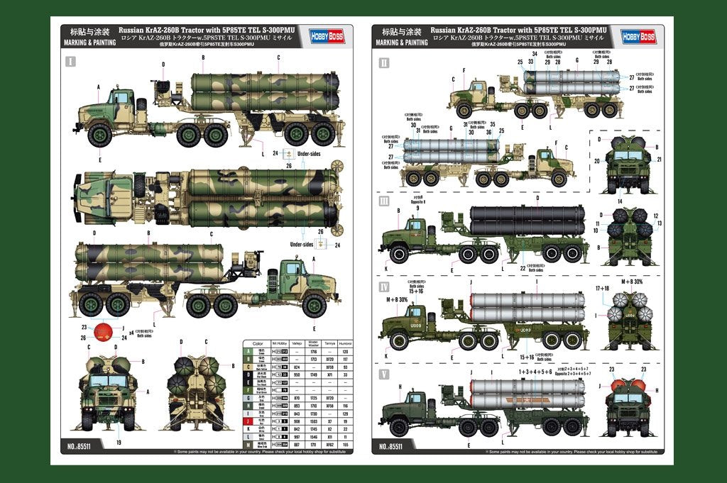 Hobby Boss 85511 Russian KrAZ-260B Tractor with 5P85TE TEL S-300PMU 1/35 – imagen 2
