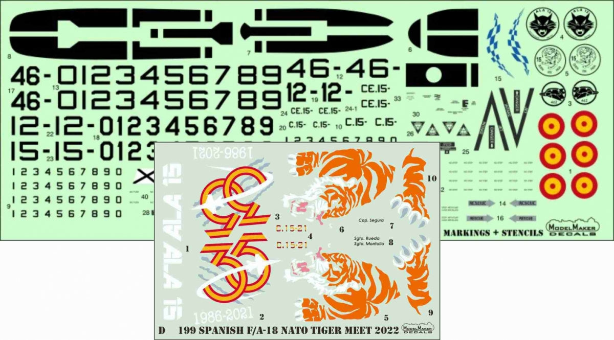 ModelMaker Decals D48199 Spanish F/A-18 NATO Tiger Meet 2022 1/48 – Bild 2