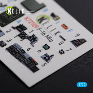 KELIK K72109 F-16 MLU interior 3D decals for Revell kit 1/72 – imagen 4