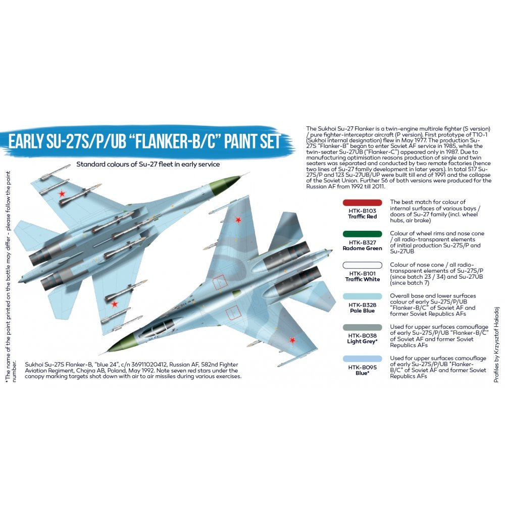 Hataka HTK-BS104 Early Su-27S/P/UB &amp;quot;Flanker-B/C&amp;quot; paint set (6x17ml) – zdjęcie 2