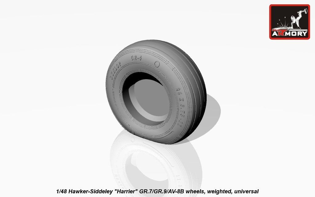 Armory Models AW48405 Hawker-Siddeley Harrier GR.7/GR.9/AV-8B wheels w/ weighted tyres 1/48 – imagen 11