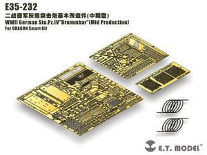 E.T. Model E35-232 WWII German Stu.Pz.IV&amp;quot;Brummbar&amp;quot;（Mid Production) (For DRAGON Smart Kit) 1/35