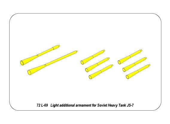 Aber 72L-69 Light additional armament for Soviet tank JS-7 1/72 – immagine 8