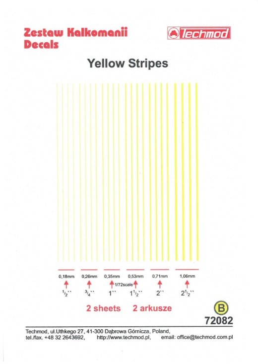Techmod 72082 Yellow Stripes 1/72 – zdjęcie 2