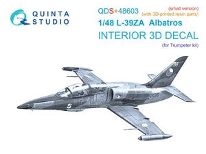 Quinta Studio QDS+48603 L-39ZA 3D-Printed &amp; coloured Interior on decal paper ( Trumpeter )( Small version )( with 3D-printed resin parts ) 1/48