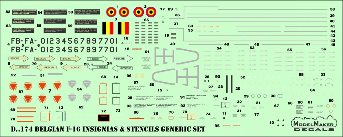 ModelMaker Decals D48178 Belgian F-16 75TH Anniversary 1/48 – imagen 4