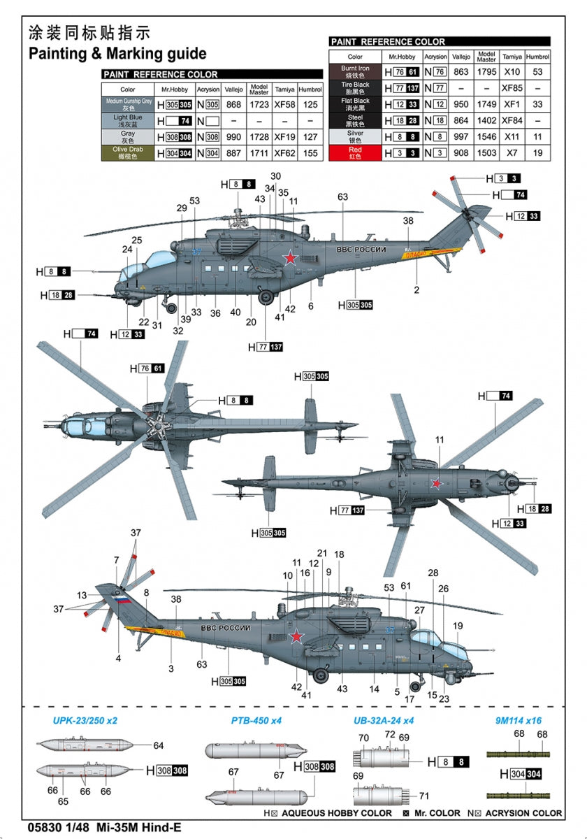 Trumpeter 05830 Mi-35M Hind-E 1/48 – imagen 4