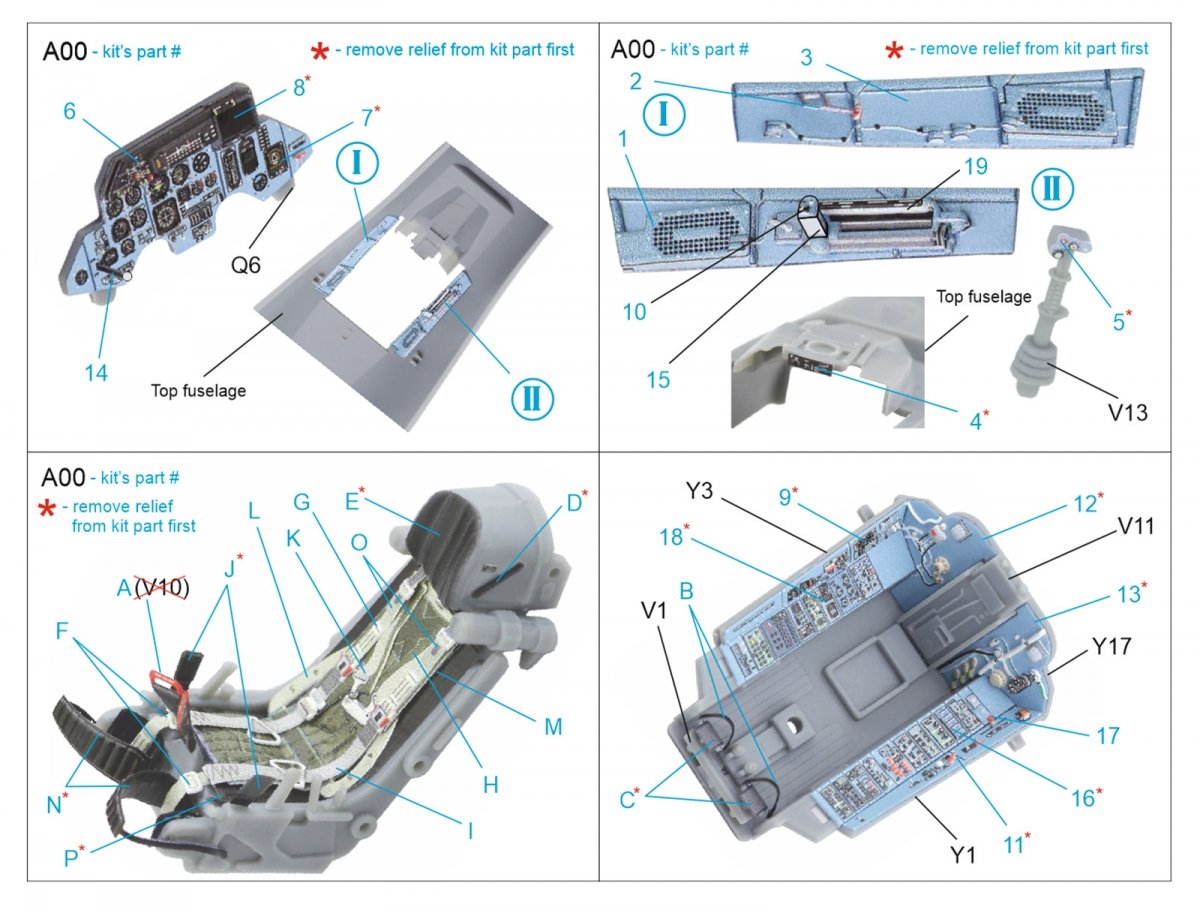 Quinta Studio QD48203 Su-27 3D-Printed &amp;amp; coloured Interior on decal paper ( Hobby Boss ) 1/48 – immagine 2