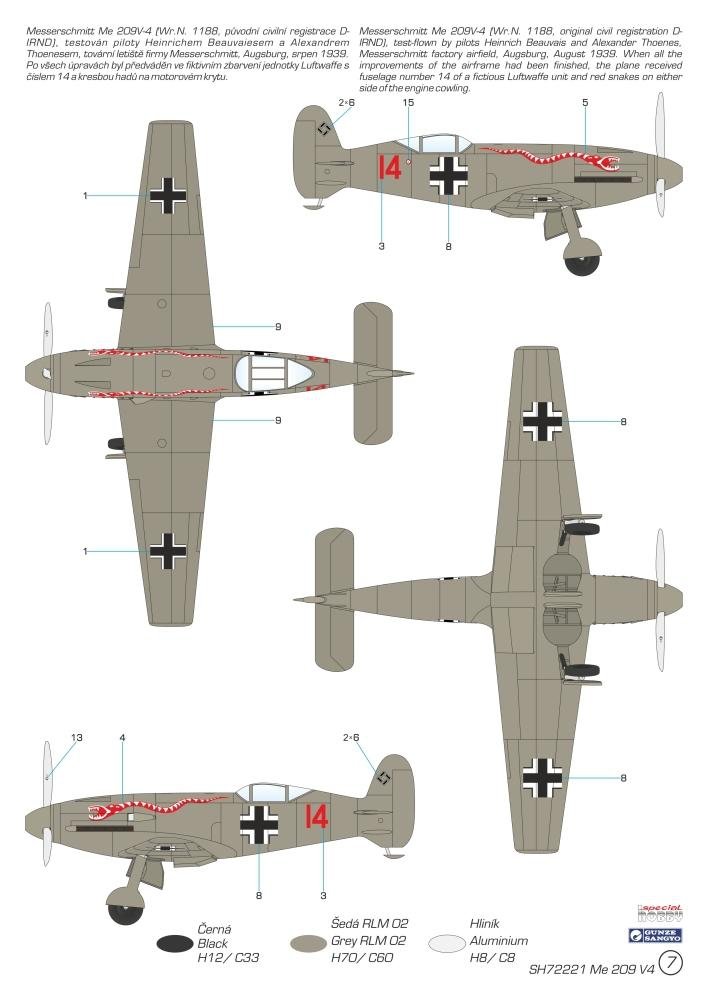 Special Hobby 72221 Messerschmitt Me 209V-4 1/72 – imagen 3