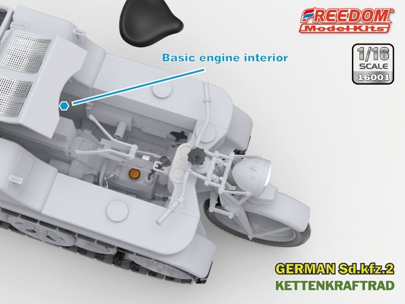 Freedom 16001 Sd.Kfz. 2 Kettenkraftrad Typ HK 101 1/16 – imagen 5