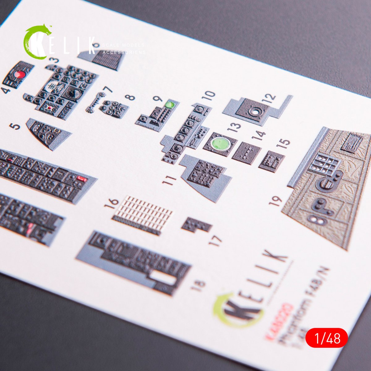 KELIK K48020 F-4B/N INTERIOR 3D DECALS FOR ACADEMY KIT 1/48 – immagine 2