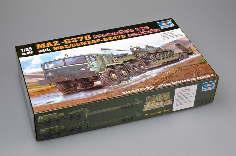 Trumpeter 00211 MAZ-537G intermediate type with MAZ/ChMZAP 5247G semi-trailer 1/35 – immagine 2