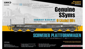 Sabre 35A05 Geniune SSyms - Chemin de fer allemand SCHWERER PLATTFORMWAGEN 6 essieux 80 tonnes (Precision Pro Edition) 1/35