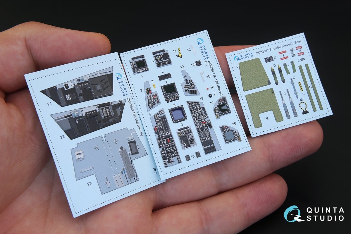 Intérieur imprimé en 3D et coloré sur papier décalcomanie Quinta Studio QD32067 F/A-18E (pour maquette Revell) 1/32 – image 2