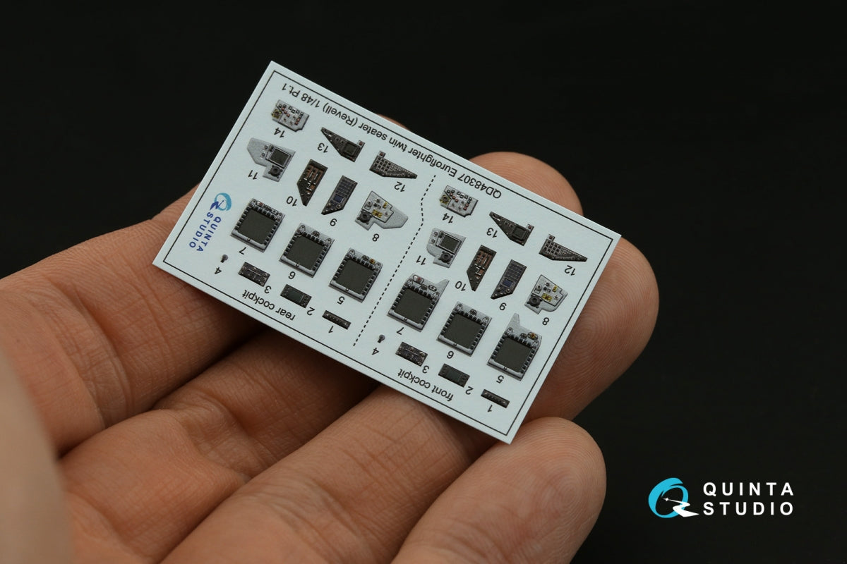 Intérieur coloré imprimé en 3D sur papier décalcomanie pour Eurofighter biplace Quinta Studio QD48307 (Revell) 1/48 – image 8