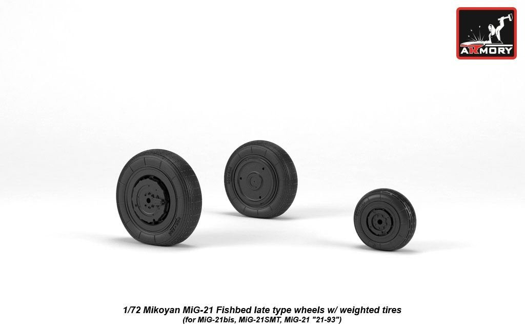 Armory Models AW72050 Mikoyan MiG-21 Fishbed wheels w/ weighted tires, late 1/72 – imagen 5