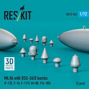 RESKIT RS72-0524 Mk.84 with BSU-36/B bombs (2 pcs) (3D Printed) 1/72 – Bild 2