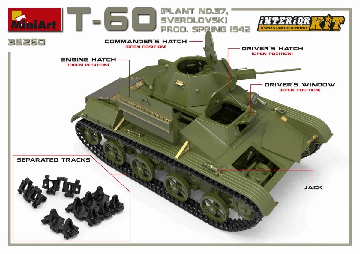 MiniArt 35260 T-60 PLANT N.37, SVERDLOVSK PROD. SPRING 1942. INTERIOR KIT 1/35 – Bild 11