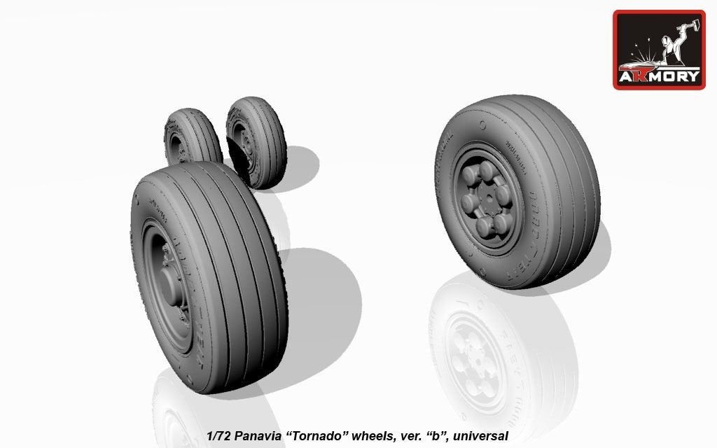 Armory Models AW72501b Panavia Tornado wheels, w/ tyres type “b” (GY) 1/72 – imagen 4