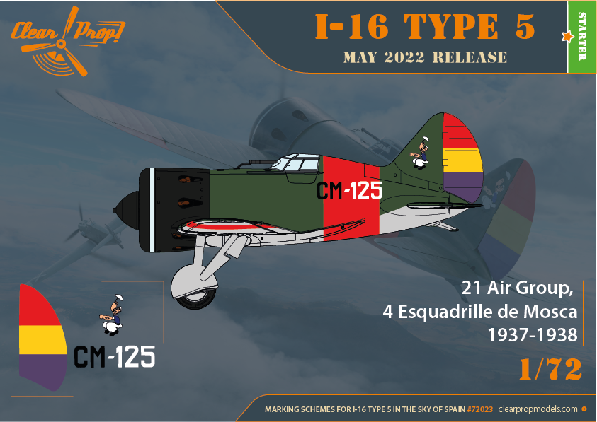 Clear Prop! CP72023 I-16 Type 5 In the sky of Spain STARTER KIT 1/72 – zdjęcie 11