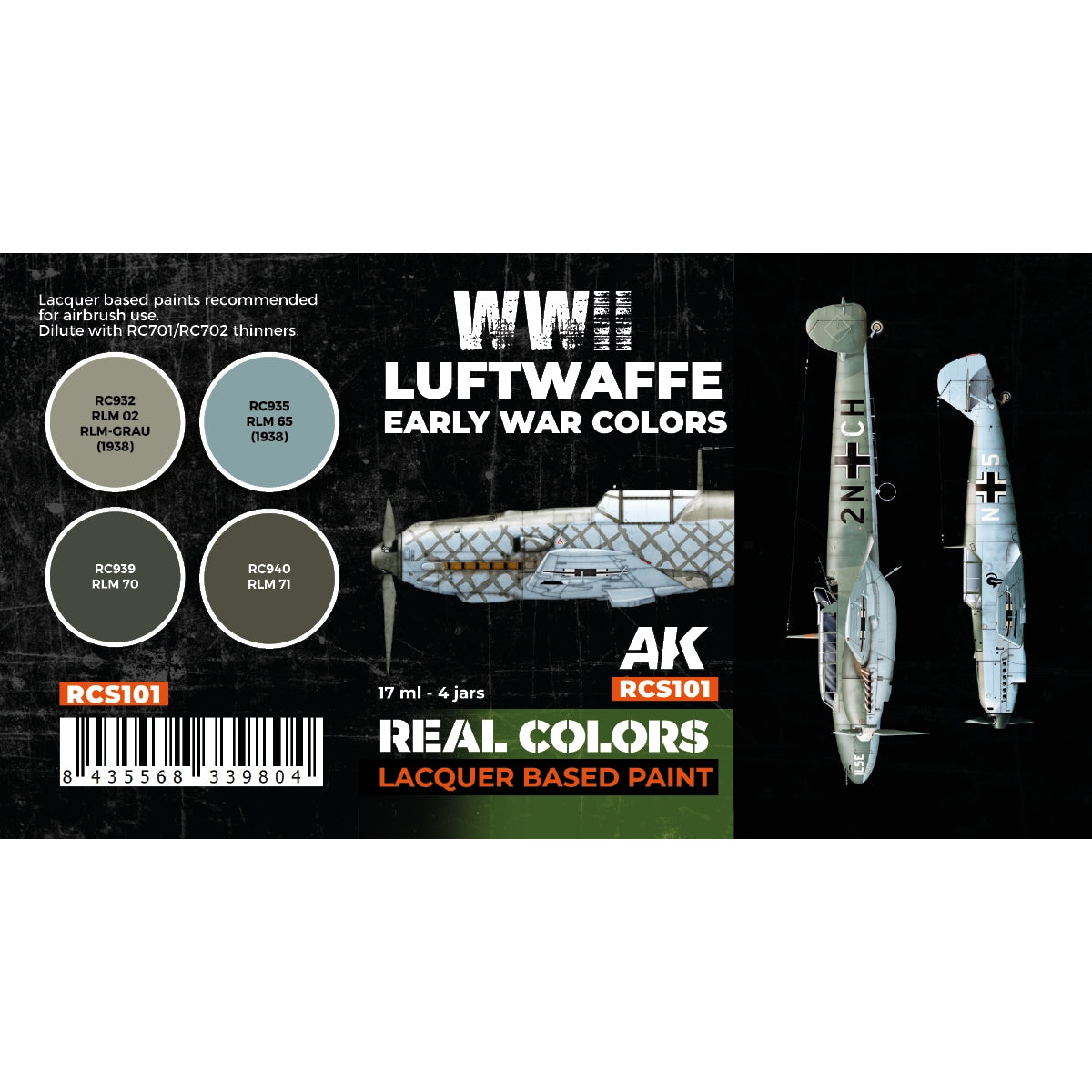 AK Interactive RCS101 WWII Luftwaffe Early War Colors 4x17ml – zdjęcie 2