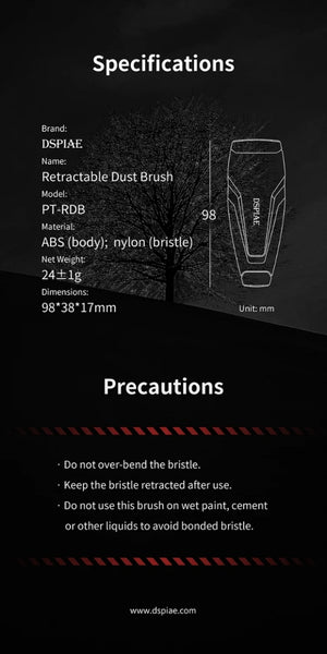 DSPIAE PT-RDB Retractable Dust Brush / Wysuwana szczoteczka do kurzu – imagen 7