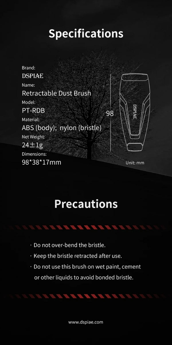 DSPIAE PT-RDB Retractable Dust Brush / Wysuwana szczoteczka do kurzu – imagen 7
