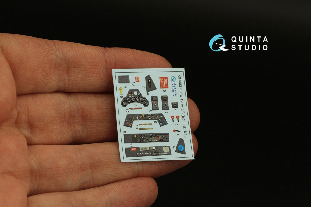 Quinta Studio QD48315 Fw 190A-5/6 3D-Printed &amp;amp; coloured Interior on decal paper (Eduard) 1/48 – imagen 4