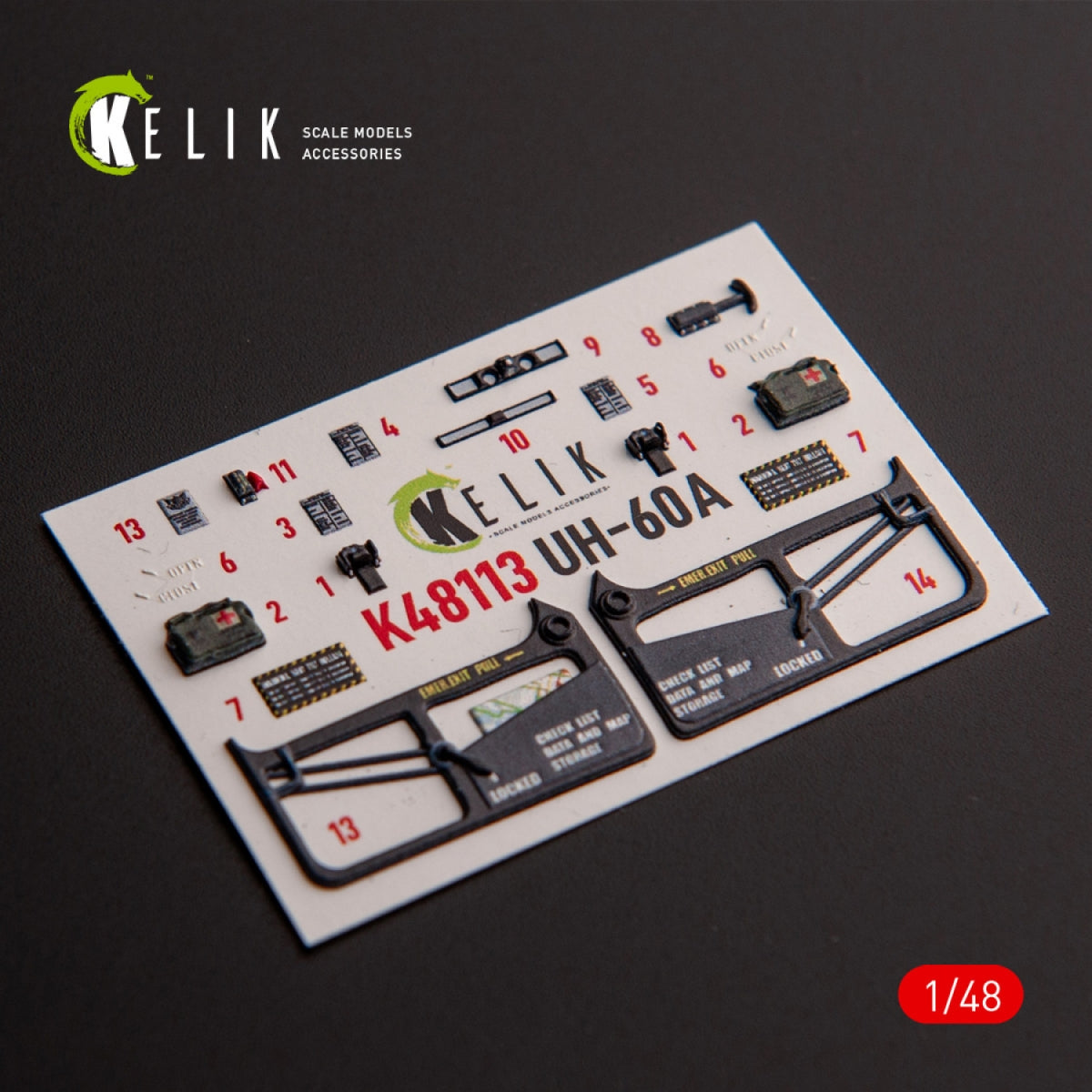 KELIK K48113 UH-60A Black Hawk - Type 1 interior 3D decals for ICM kit 1/48 – imagen 4