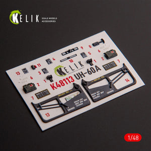KELIK K48113 UH-60A Black Hawk - Type 1 interior 3D decals for ICM kit 1/48 – imagen 4
