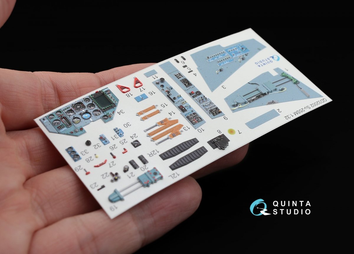 Quinta Studio QD32002 Su-25SM 3D-Printed &amp;amp; coloured Interior on decal paper (for Trumpeter kit) 1/32 – imagen 3