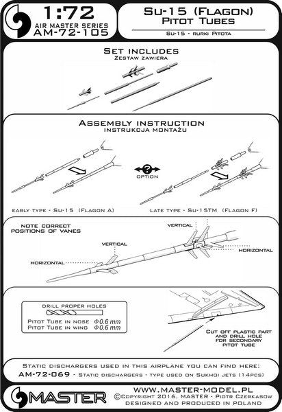 Master AM-72-105 Su-15 (Flagon) - Pilot Tubes 1/72 – imagen 5