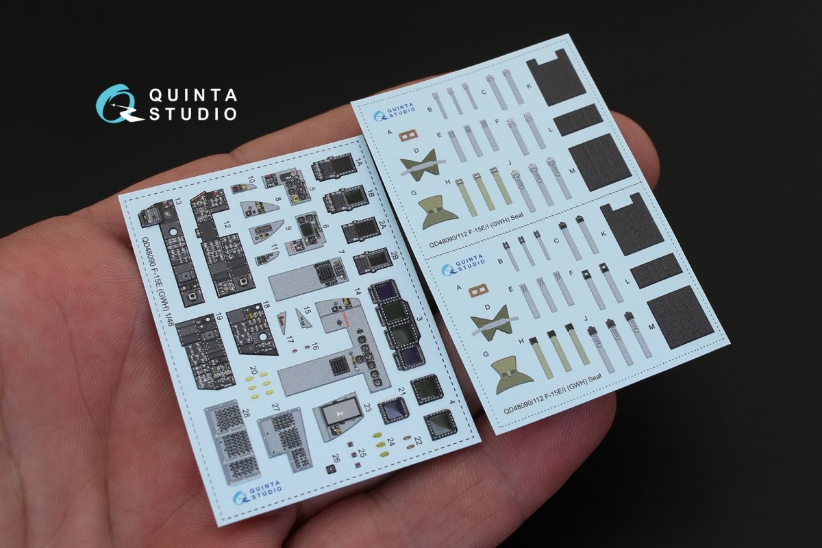 Quinta Studio QD48090 F-15E 3D-Printed &amp;amp; coloured Interior on decal paper (for GWH kit) 1/48 – imagen 3